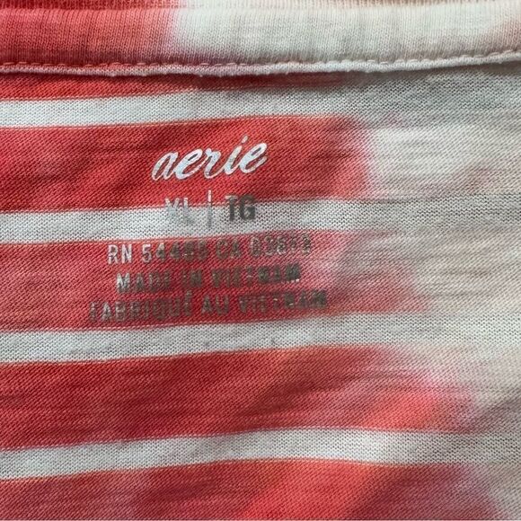 Aerie Multicolored Stripe Cropped Short Sleeve Shirt Women’s XL - Picture 2 of 3